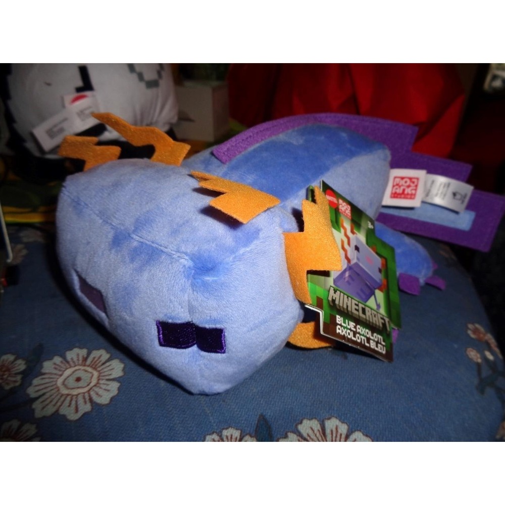 Mattel Mojang Minecraft Blue Axolotl Plush Stuffed Toy NWT